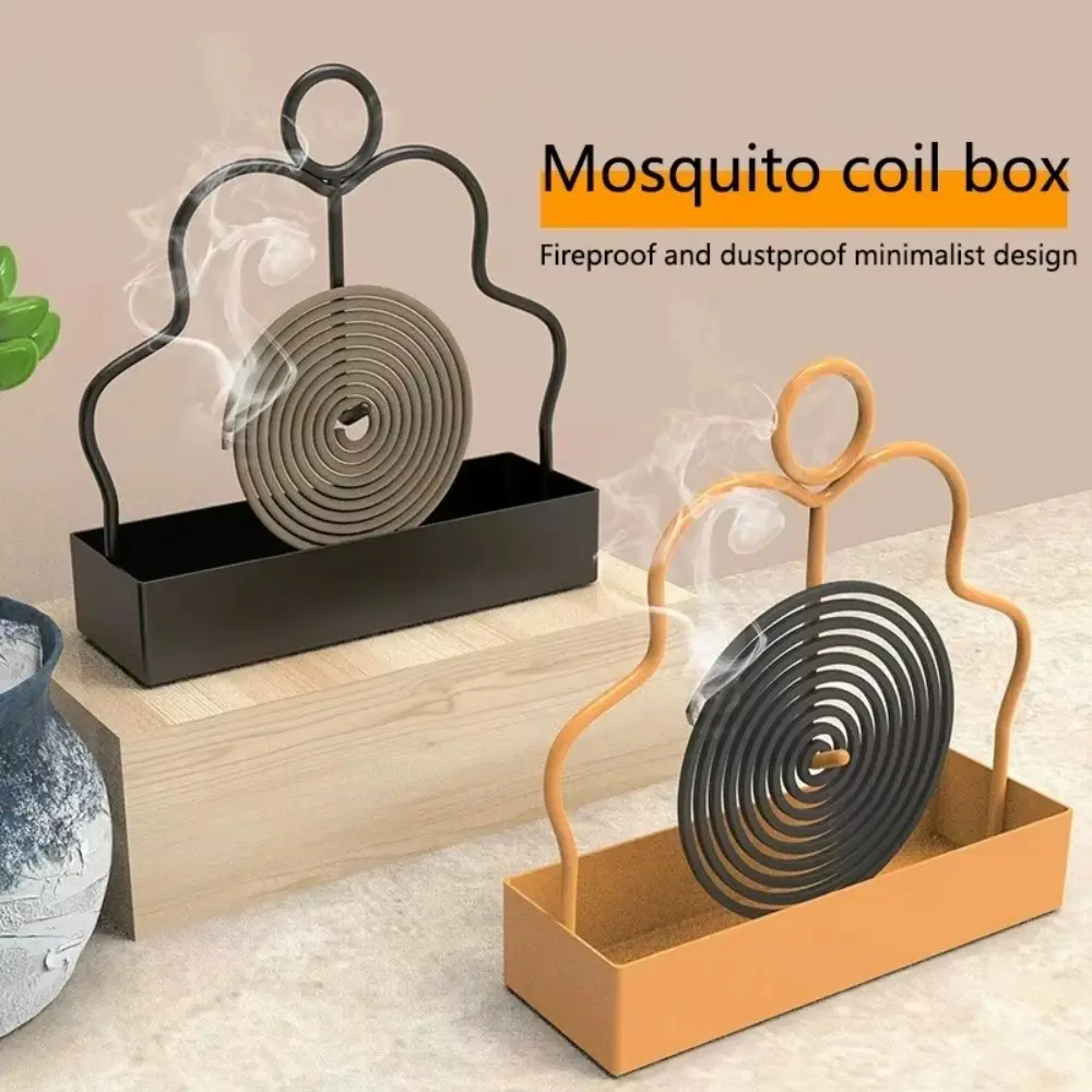 New Iron Mosquito Coil Holder with Tray Mosquito Repellent Coil Incense Burner Repellent Incense Rack Patio