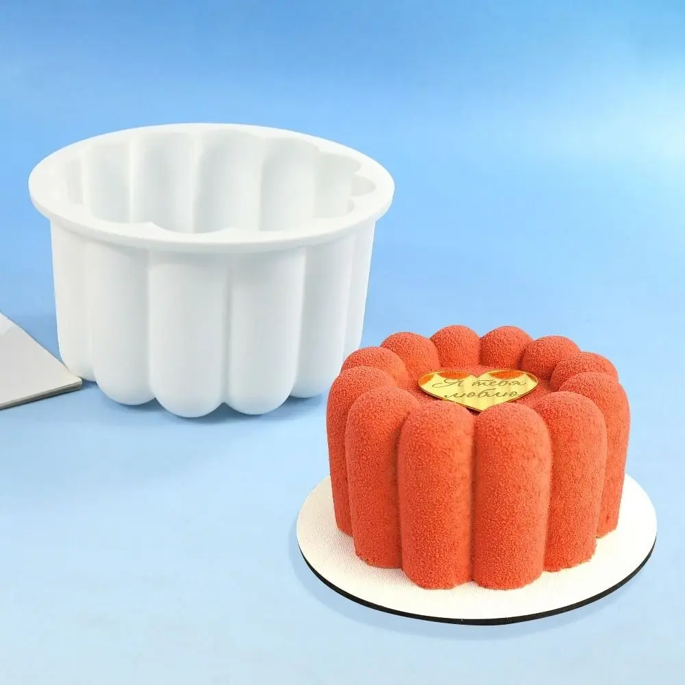 Round Flower Design Bento Cake Silicone Mold Silicone Material Gypsum Making 3D Soap Candle Wax Mould Dessert Making