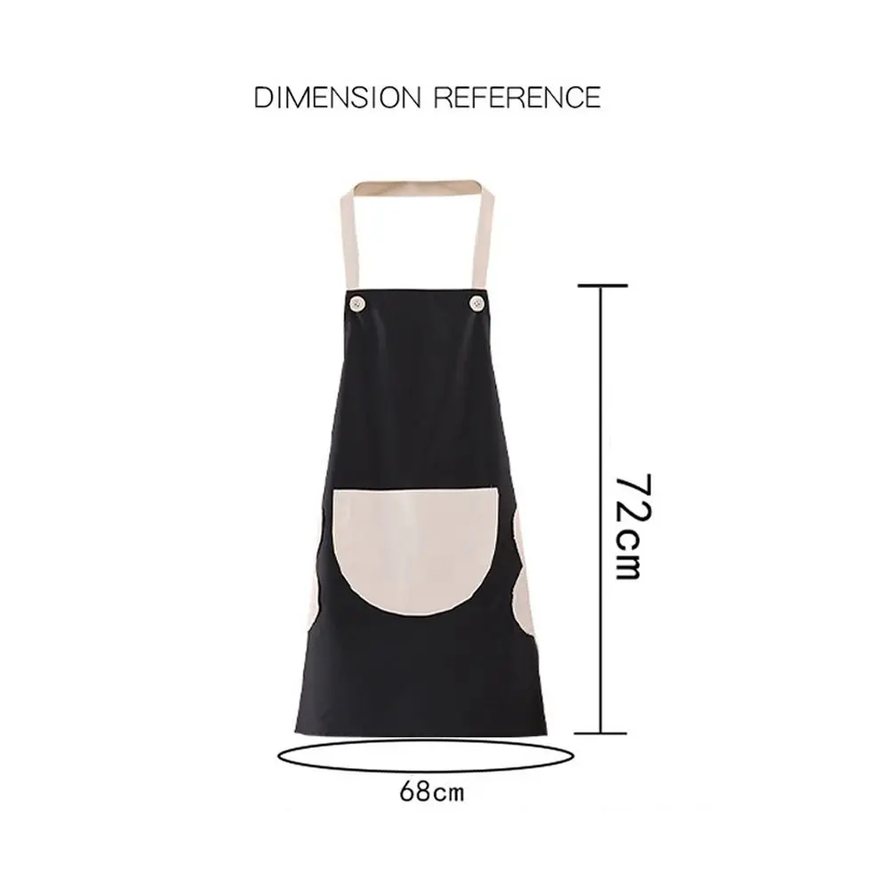 Pocket Design Cute Bear Pattern Cartoon Apron Waterproof Oil Proof Kitchen Apron Can Wipe Hand Couples Apron Household Chores