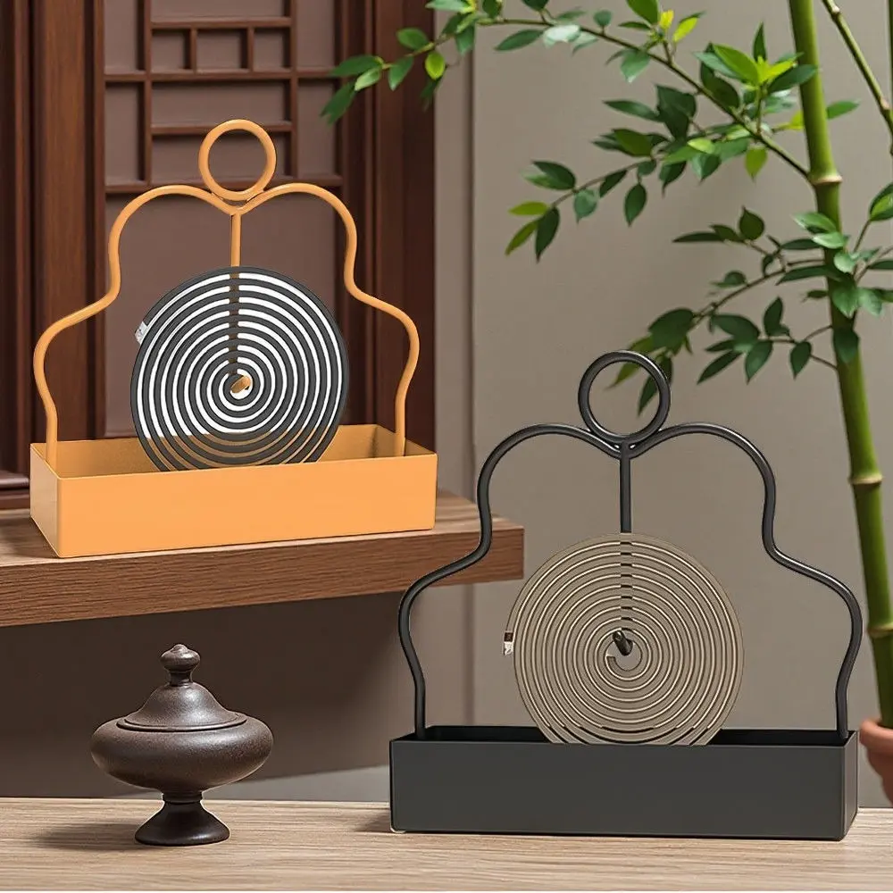 New Iron Mosquito Coil Holder with Tray Mosquito Repellent Coil Incense Burner Repellent Incense Rack Patio