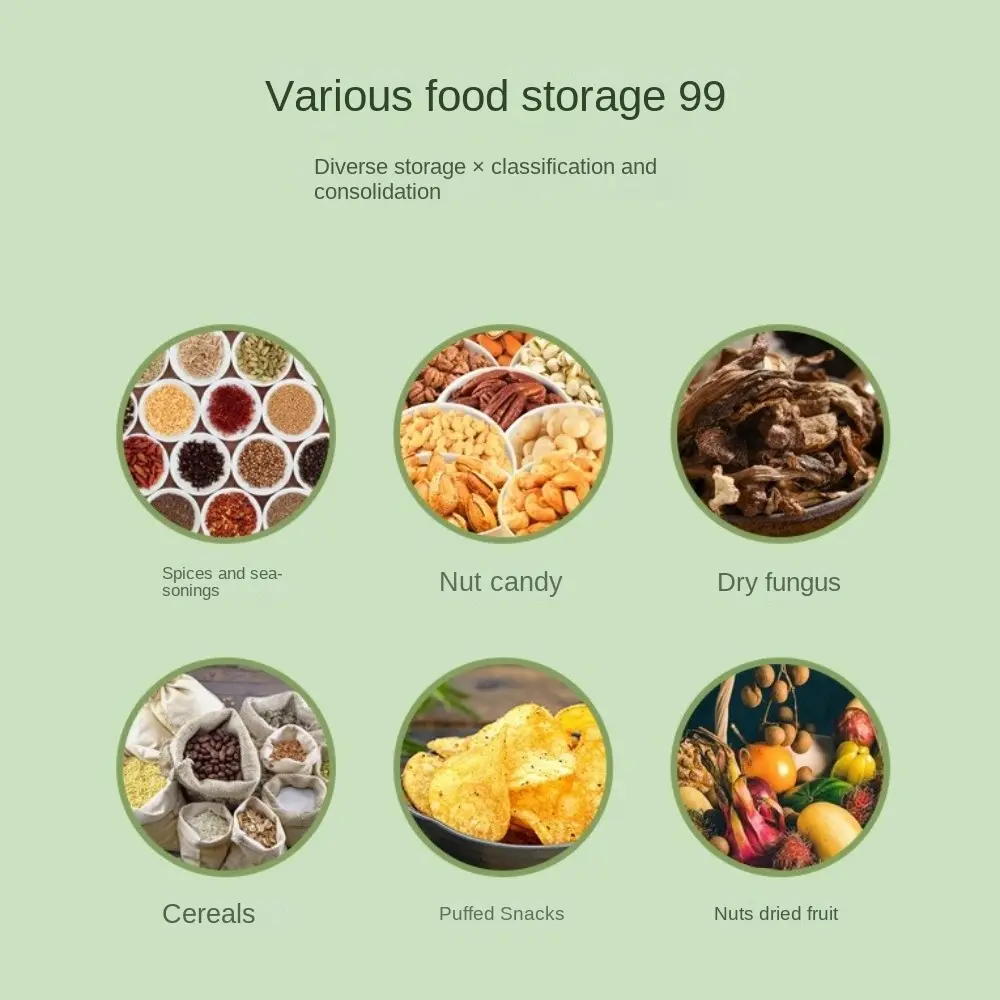 Plastic Snack Storage Box Sealed Lid Moisture Proof Dried Fruit Storage Boxes with Scale and Date Thicken Grain Storage Jar