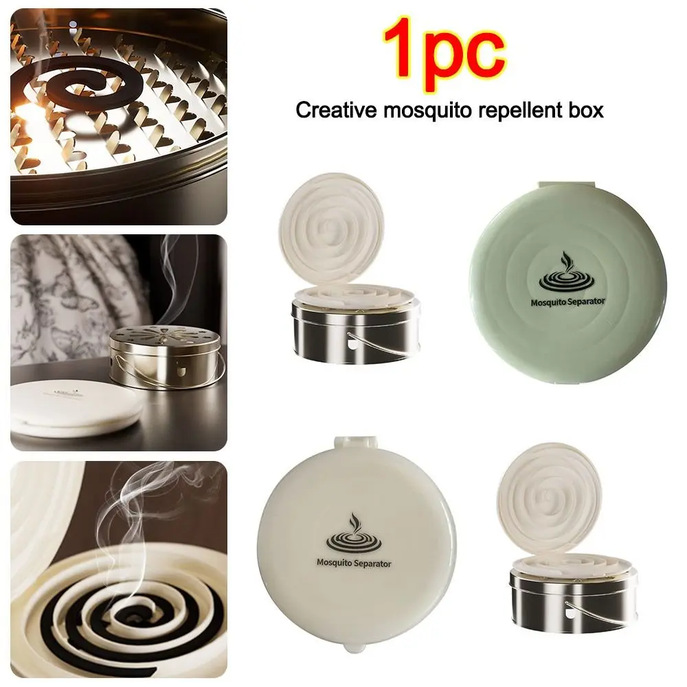 With Tray Mosquito Coil Holder Useful Safe Design Mosquito Spiral Holder Box Anti-Mosquito Sandalwood Incense Burner