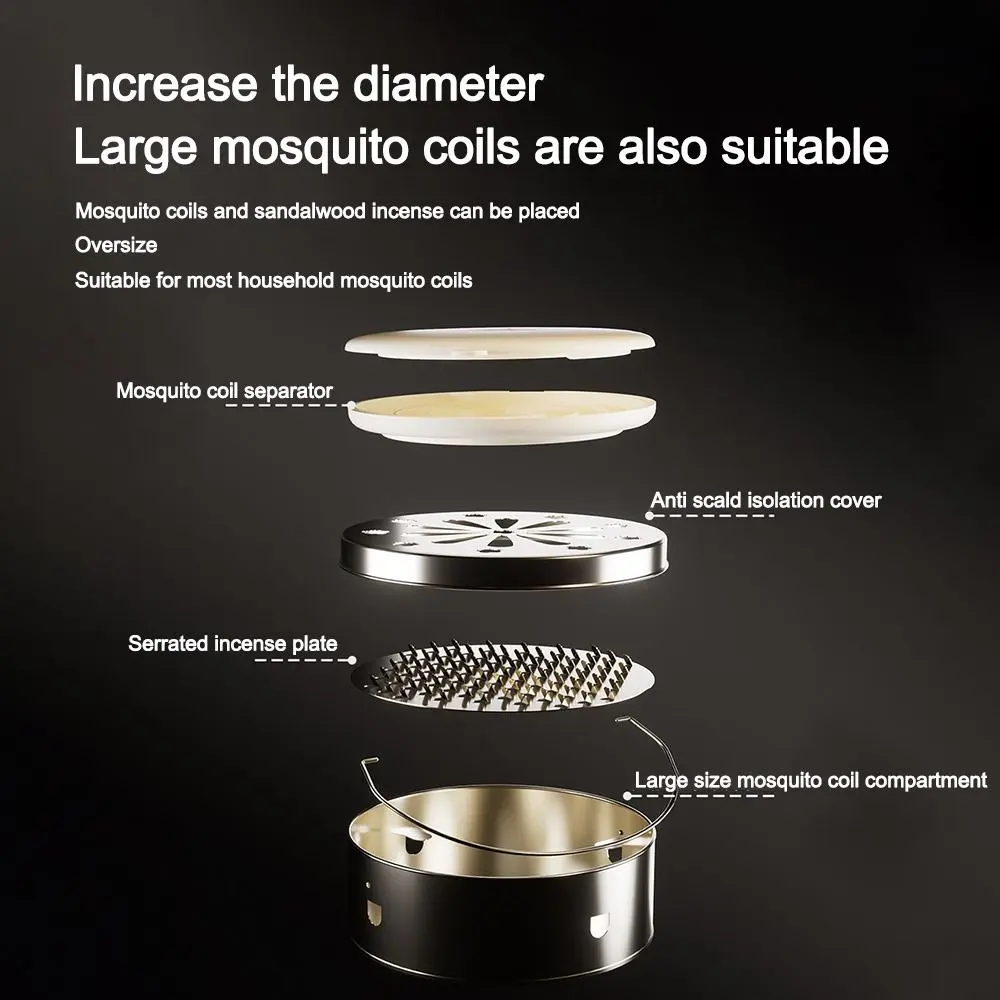 With Tray Mosquito Coil Holder Useful Safe Design Mosquito Spiral Holder Box Anti-Mosquito Sandalwood Incense Burner