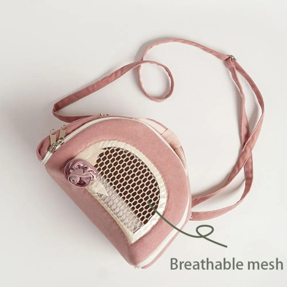 Lightweight Velvet+Mesh Small Pet Carrier Bag Portable Breathable Pet Messenger Bag Comfortable Hamster Handbag Guinea Pig