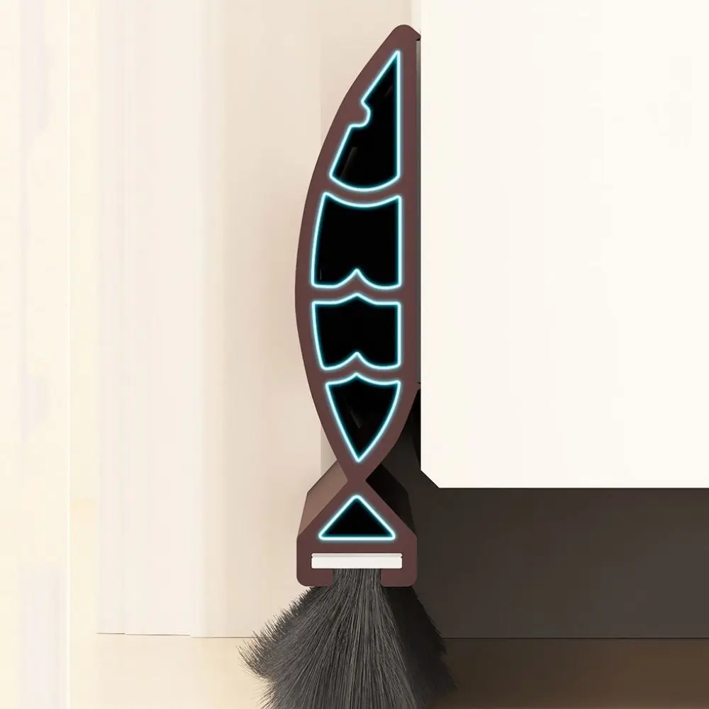 Fish shaped Door Draft Stopper Self-adhesive Insect Prevention Weather Stripping 93cm Noise Reduction Sound Barrier Bedroom