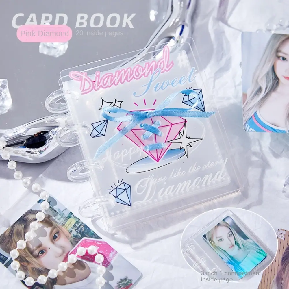2025 Ballet Silk Ribbon Card Album PP Mini Photocard Binder 3 Inch with 20 Internal Pages Collectible Card Album Unisex