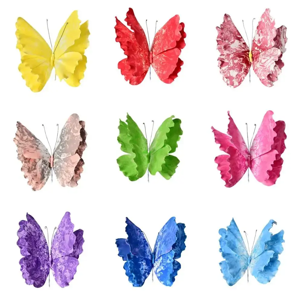 Large Scale Handmade PE Butterfly Green Plant Artificial Butterfly Floral Arrangement 45*40cm Color Patterned Gradient Butterfly