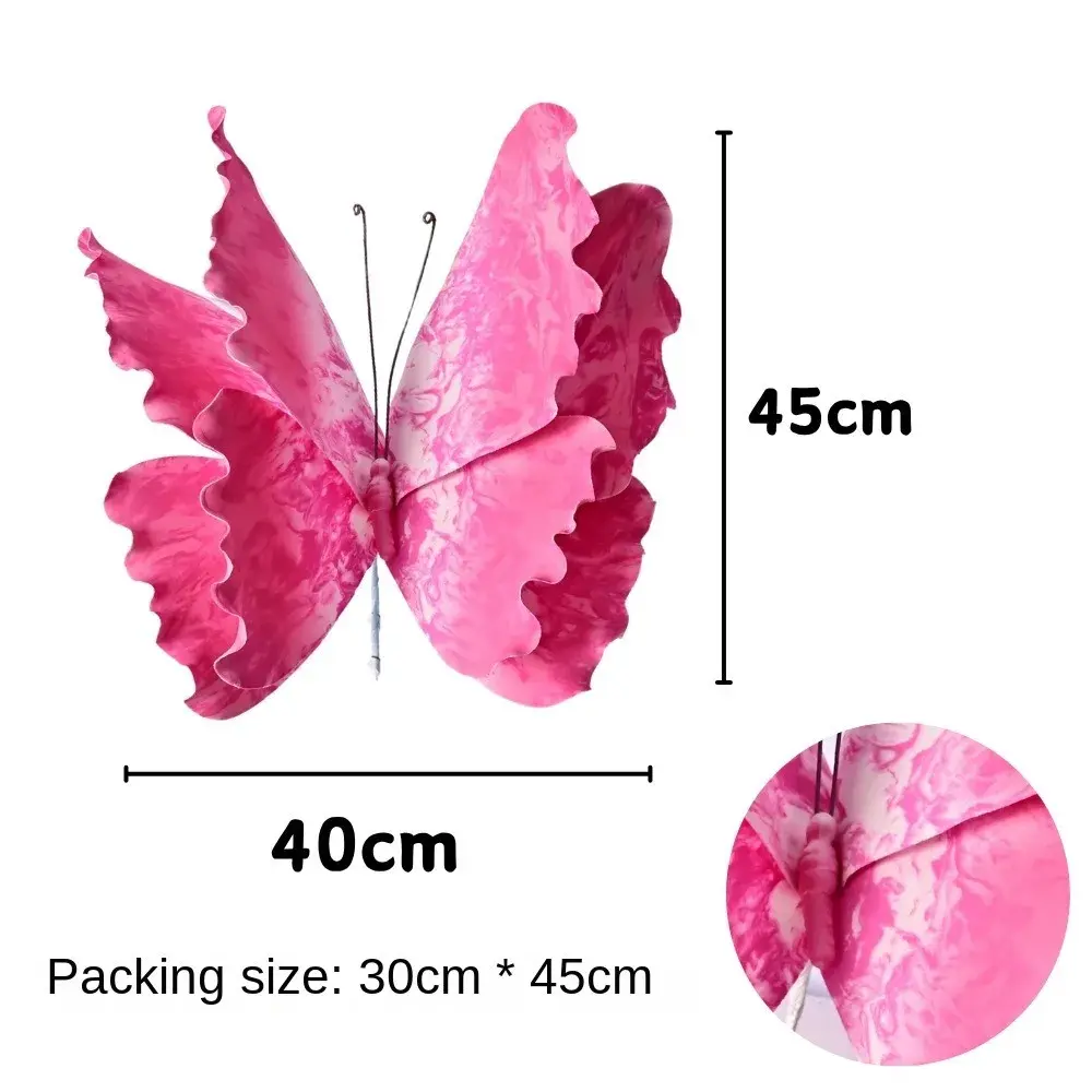 Large Scale Handmade PE Butterfly Green Plant Artificial Butterfly Floral Arrangement 45*40cm Color Patterned Gradient Butterfly