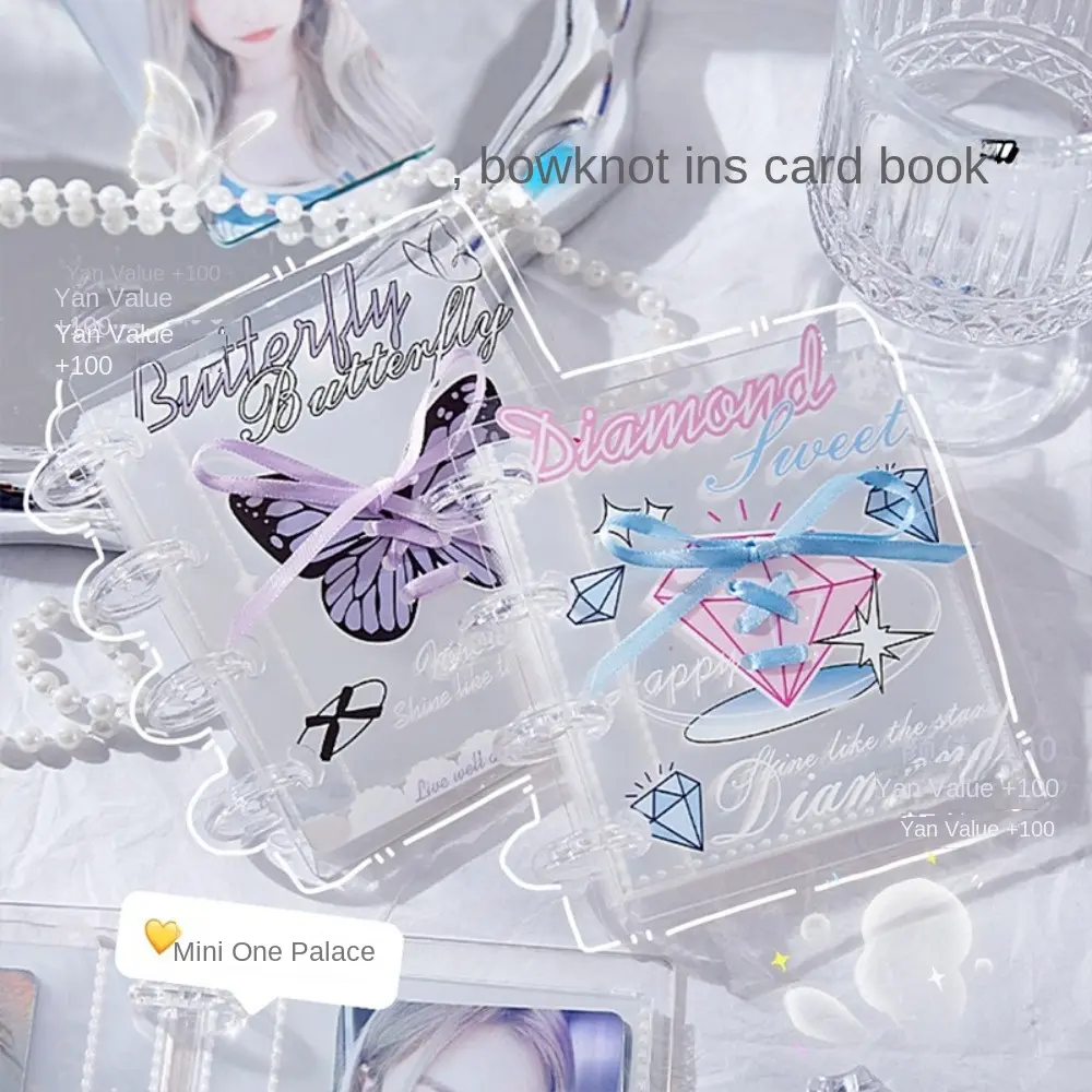 2025 Ballet Silk Ribbon Card Album PP Mini Photocard Binder 3 Inch with 20 Internal Pages Collectible Card Album Unisex