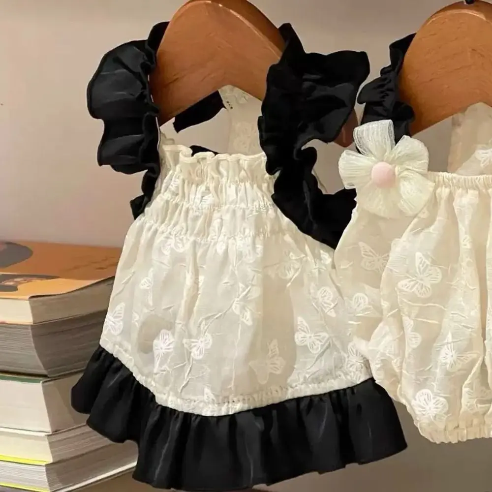 Cute Polyester Dog Sling Dress Pet Costume Breathable Pet Floral Bubble Skirt XS~XL Ins Pet Clothes Spring/Summer