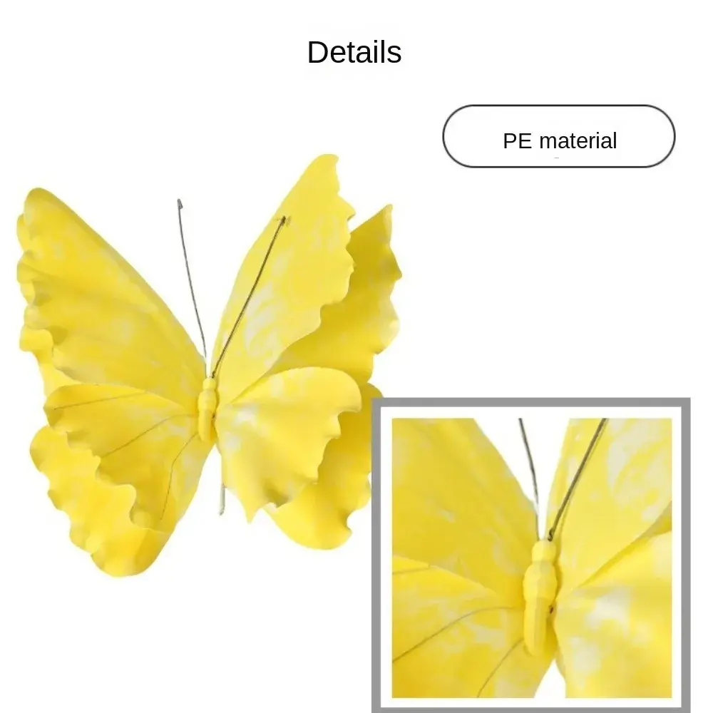 Large Scale Handmade PE Butterfly Green Plant Artificial Butterfly Floral Arrangement 45*40cm Color Patterned Gradient Butterfly