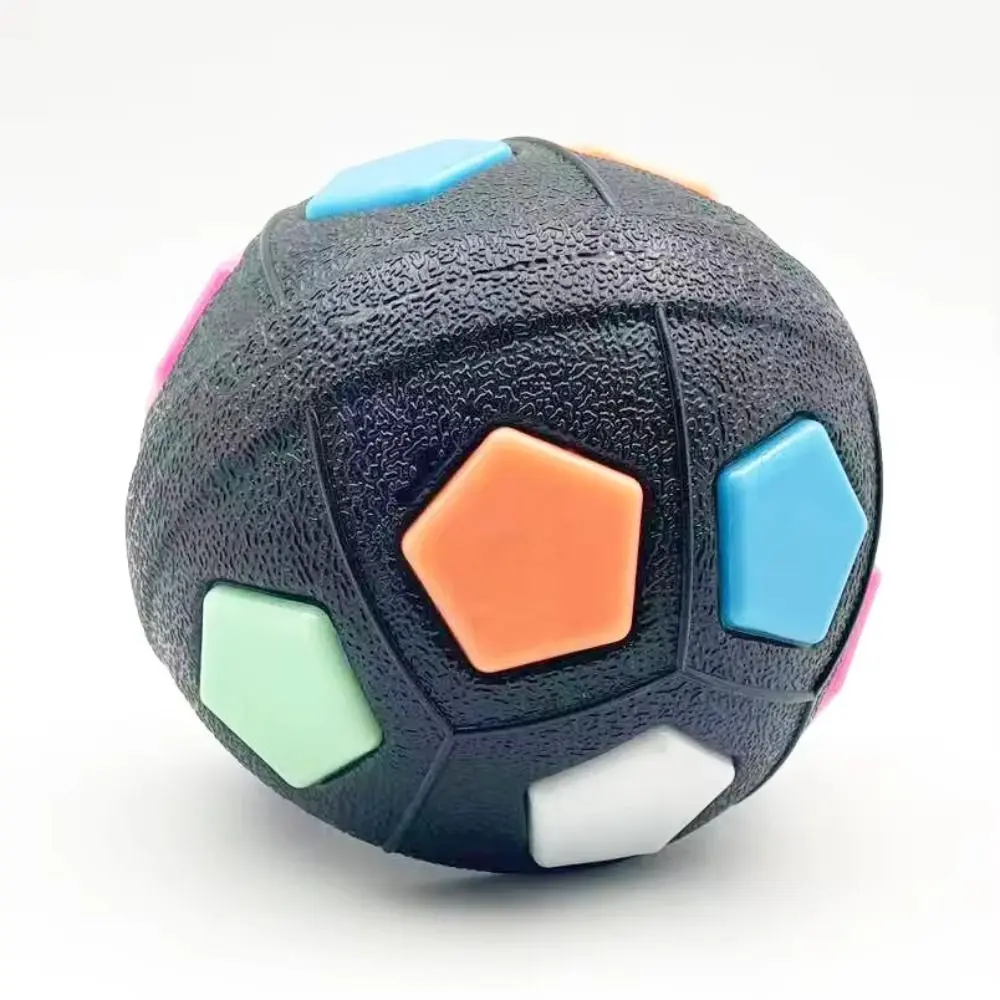 Animal Dog Toys Soccer Ball Durable Teeth Grinding & Training Interactive Squeaky Pet Football TPR with Handle