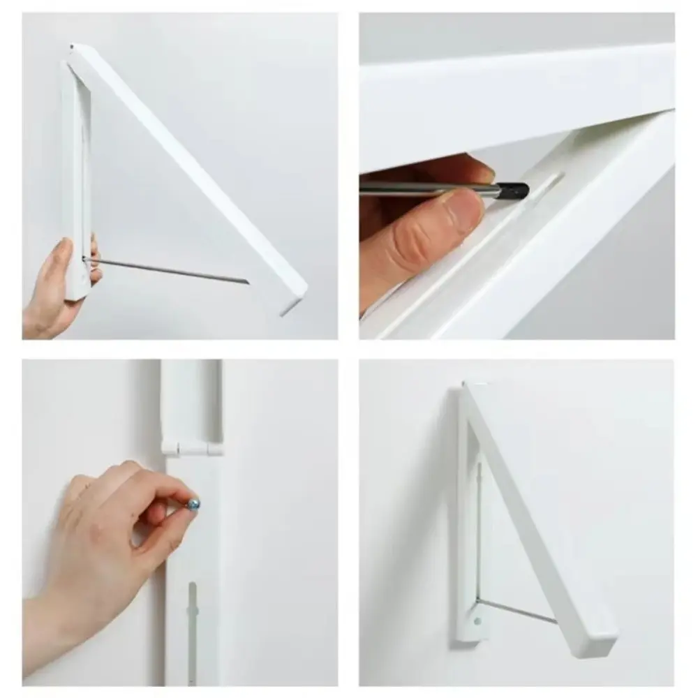 Portable Wall Mounted Drying Rack Foldable Retractable Clothes Storage Hanger Installation Clothes Organizer For Clothes