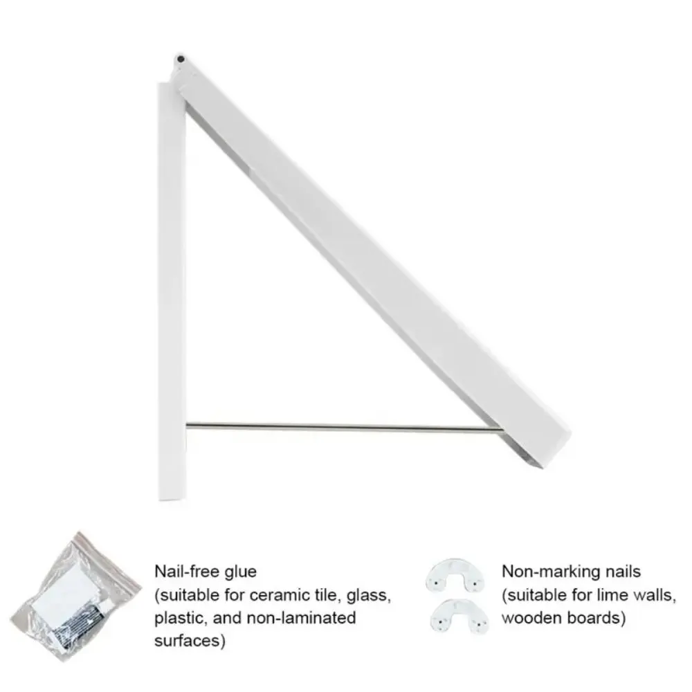 Portable Wall Mounted Drying Rack Foldable Retractable Clothes Storage Hanger Installation Clothes Organizer For Clothes