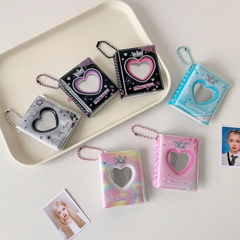 New 16 Pockets Photo Album Mini Heart Hollow Photo Holder Idol Photocards Holder