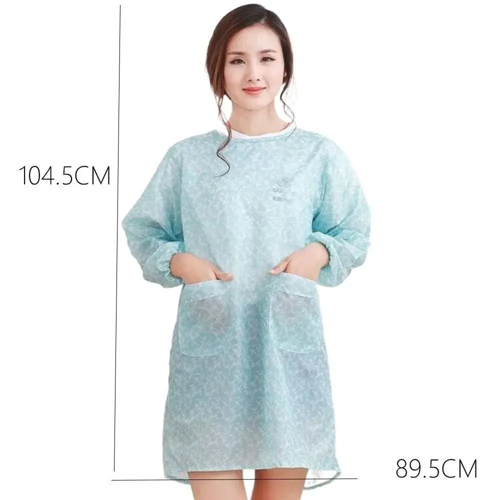 Durable Long-Sleeved Kitchen Apron Oil-proof Lightweight Adult Smock Waterproof Washable Catering Waiter Work Overalls