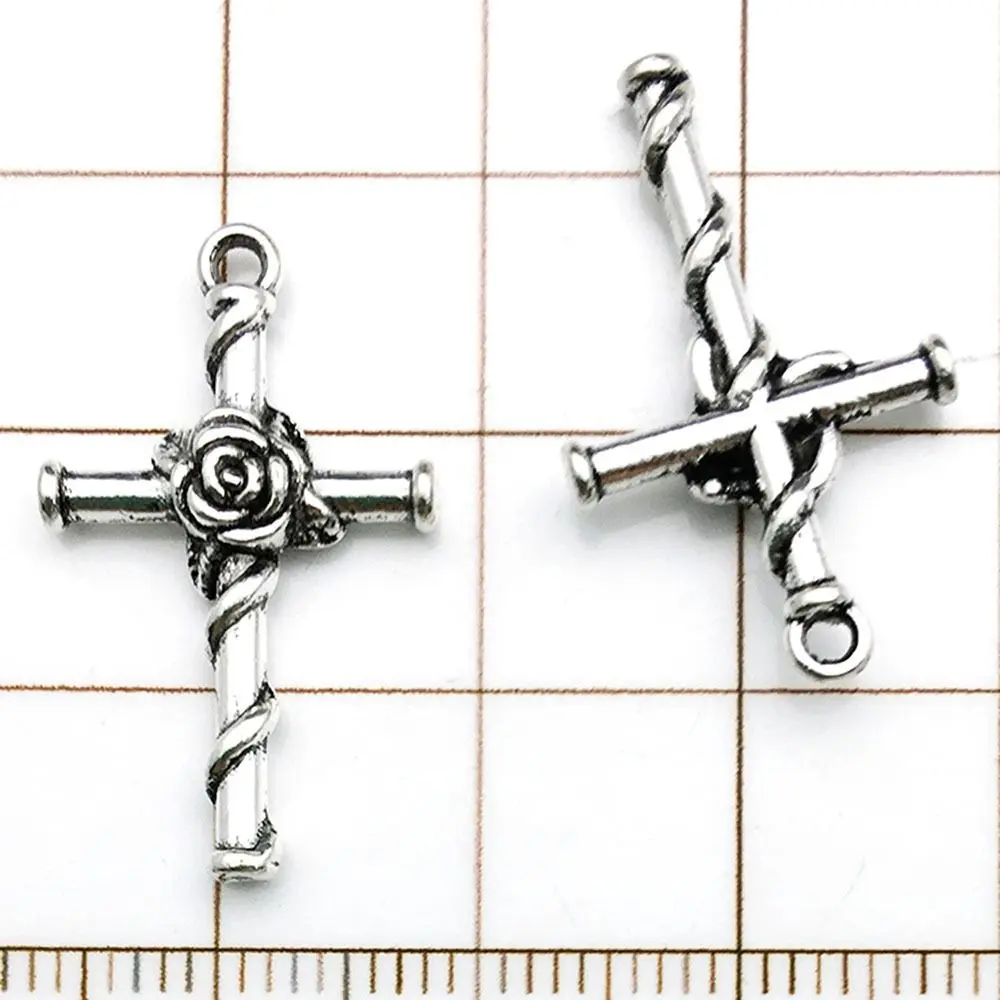 20Pcs Vintage DIY Bracelets Jewelry Making Materials Handcrafts Retro Cross Necklaces Alloy Handmade Pendants Earrings