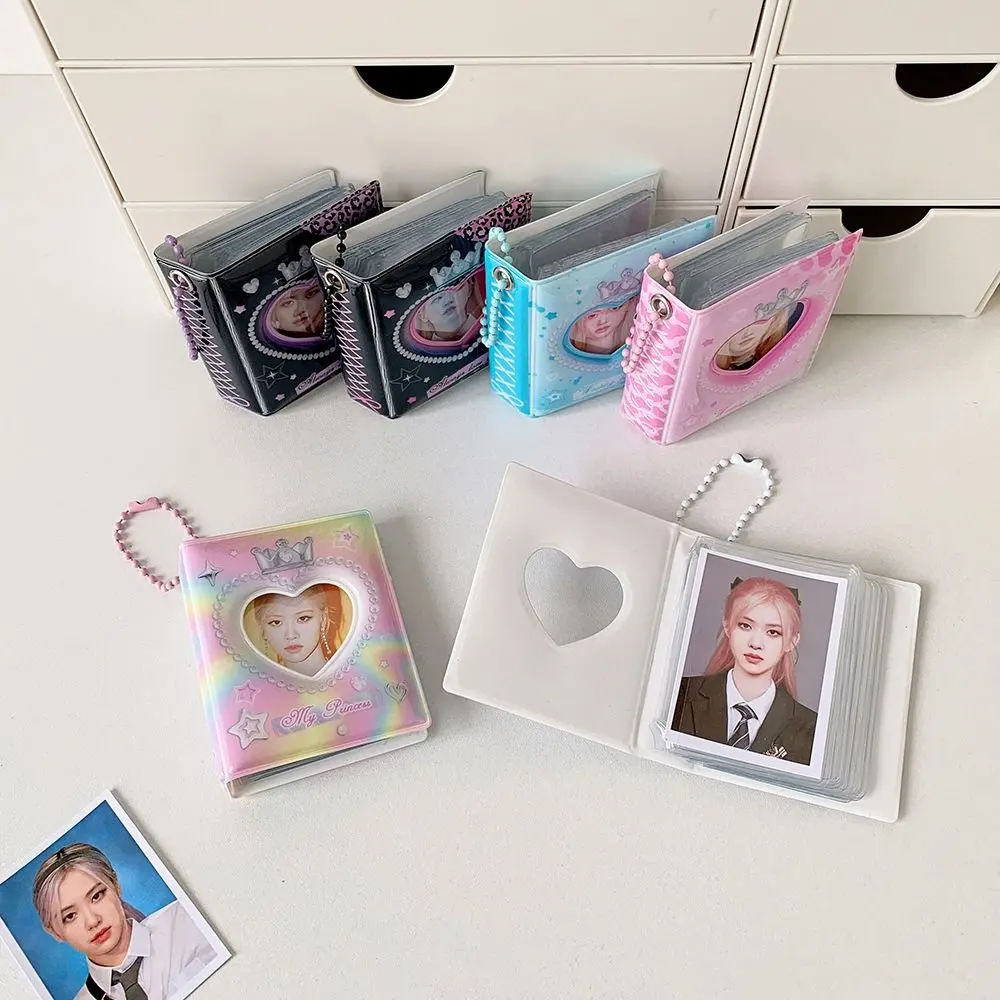New 16 Pockets Photo Album Mini Heart Hollow Photo Holder Idol Photocards Holder