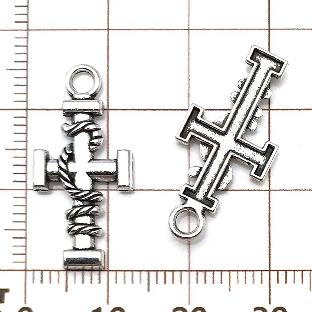 20Pcs Vintage DIY Bracelets Jewelry Making Materials Handcrafts Retro Cross Necklaces Alloy Handmade Pendants Earrings