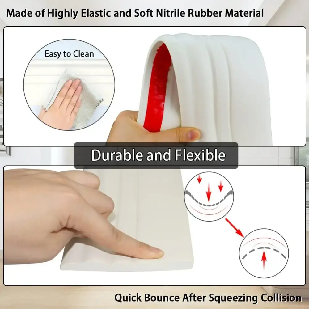 Self Adhesive Baseboard Trim Paintable Peel and Stick Molding Trim Strip Caulk-Compatible Hardened Skirting Line Household