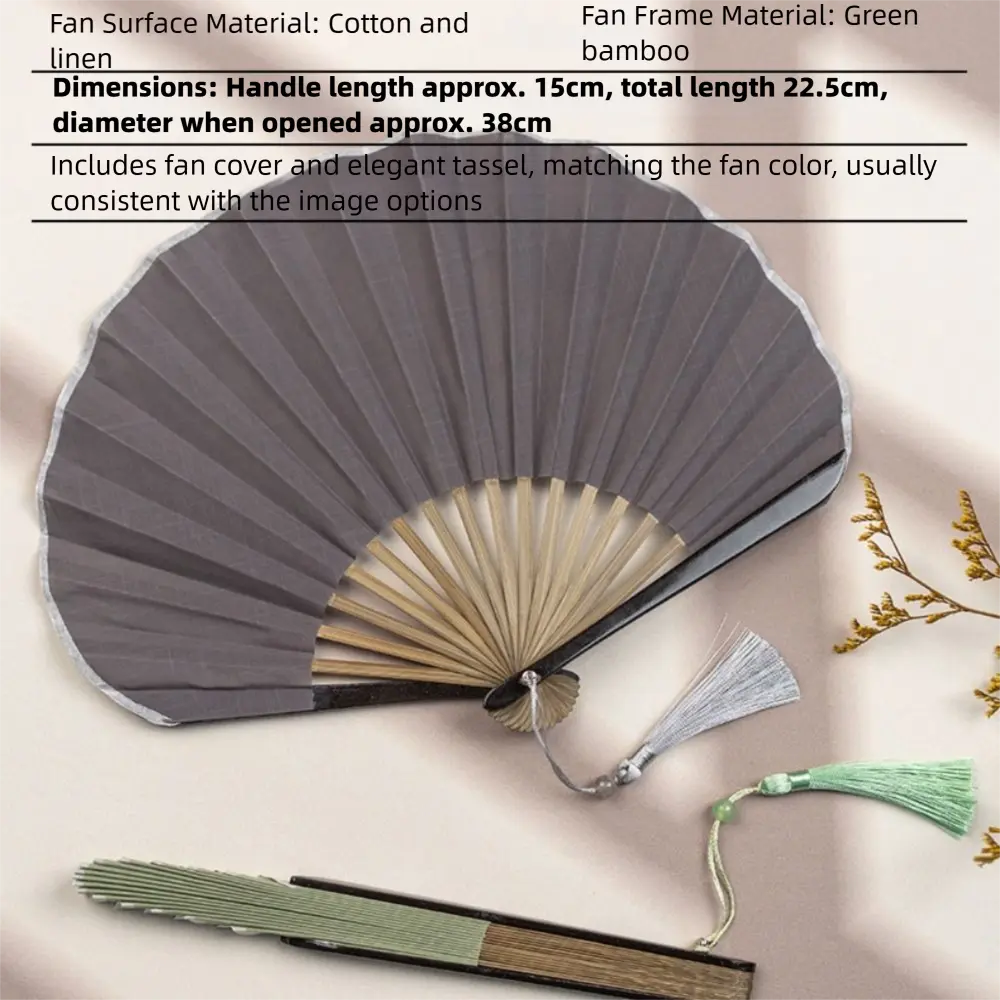 New Gentle Chinese Folding Hand Fan Solid Color Elegant Handheld Fan Retro Mini Shell Fan Daily Use
