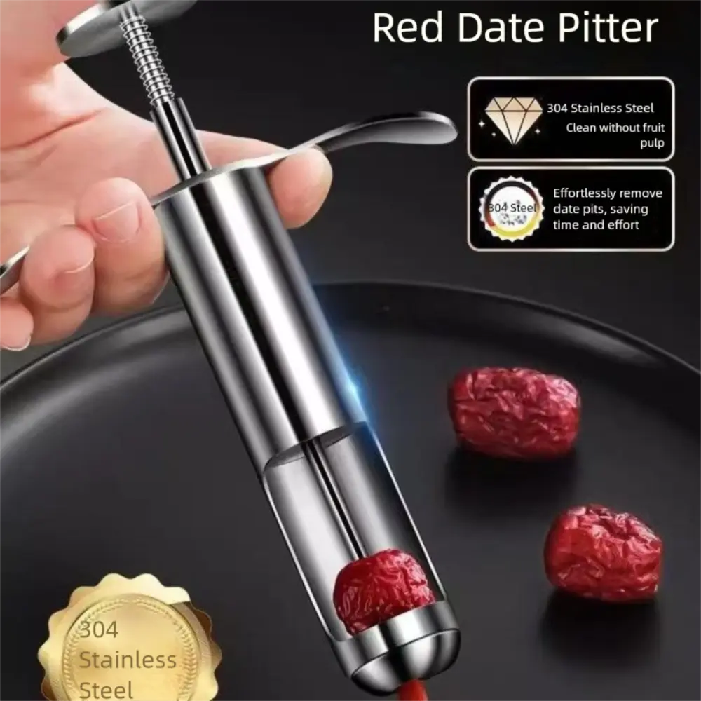 Steel Material Jujube Corer Handheld Design Deseed Function Seed Push Out Tool Multi-Function Red Dates Cherry Olive Corer