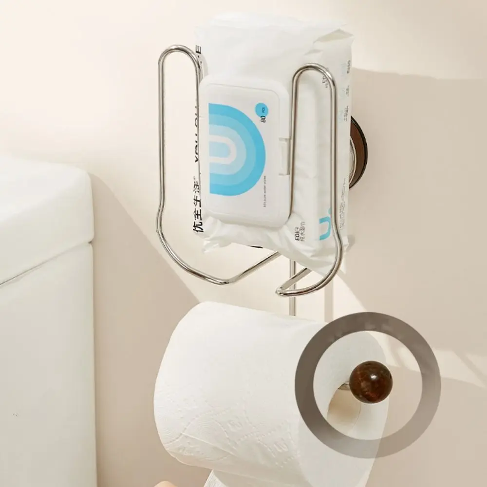 New Suction Cup Wall Mounted Tissue Box Punch Free Space-saving Paper Towel Holder Stainless Steel Napkin Container Bathroom