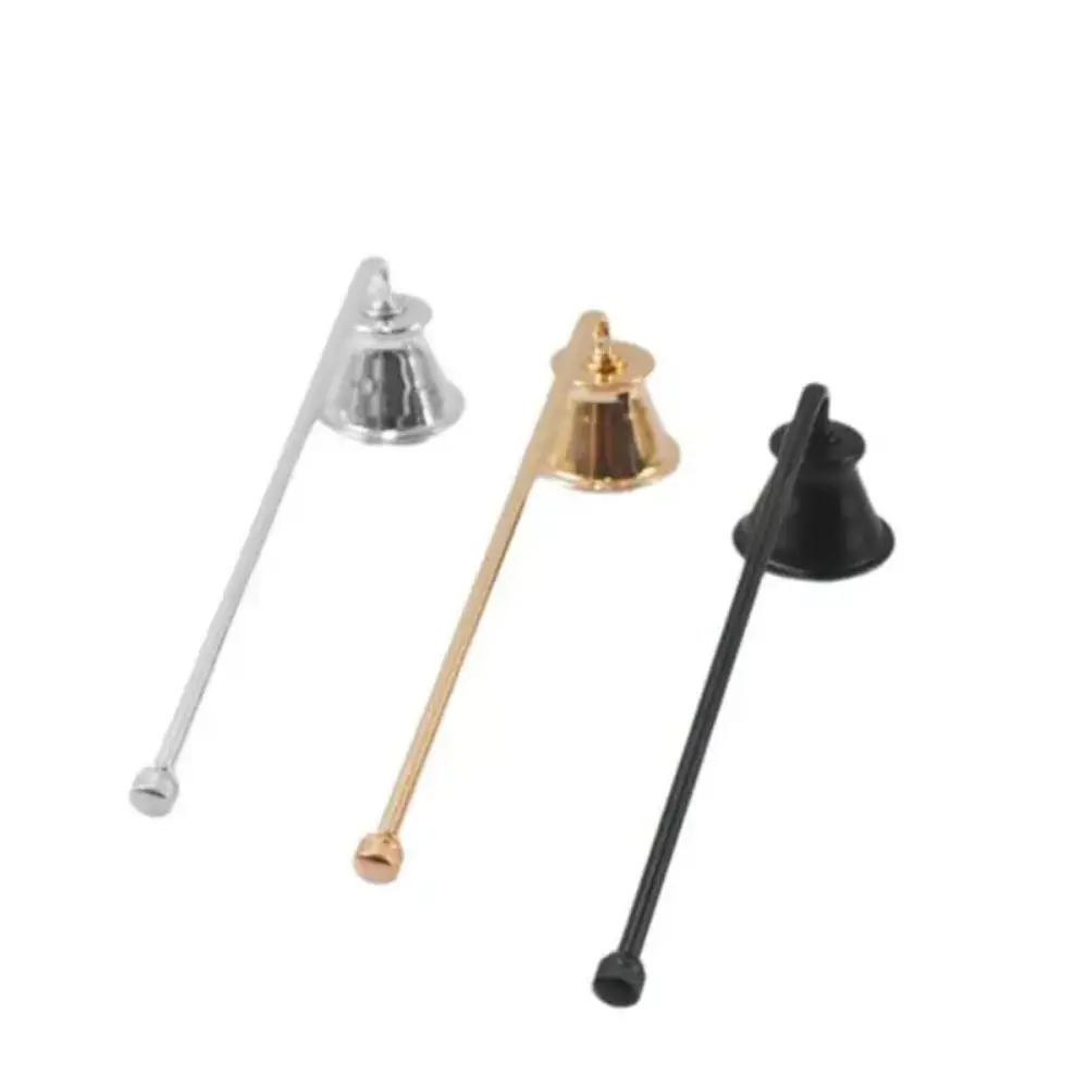 Elegant Bell-shape Candle Snuffer 18cm Handle Gold/Black/Silver Fire Extinguisher Metal Wick Cover SPA Hotel