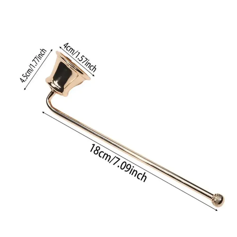 Elegant Bell-shape Candle Snuffer 18cm Handle Gold/Black/Silver Fire Extinguisher Metal Wick Cover SPA Hotel