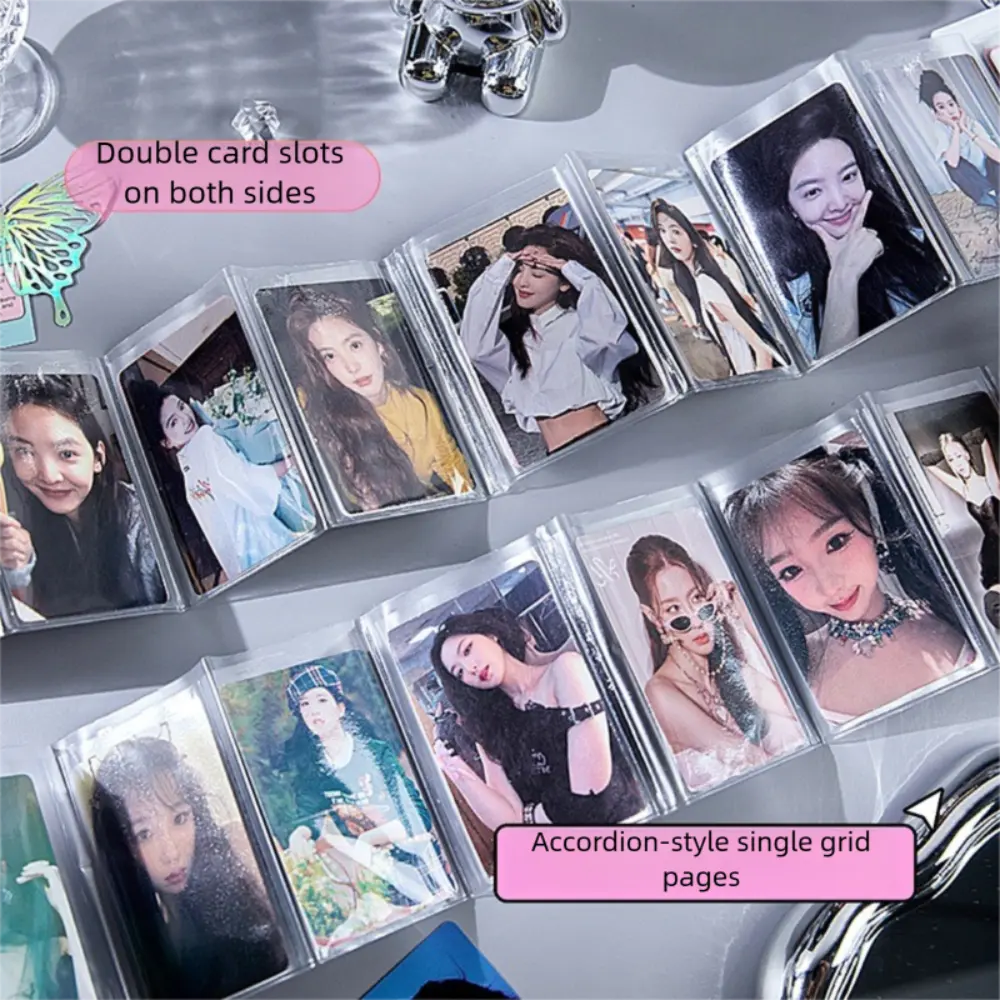 Portable Y2k Card Collection Book Idol 3-inch Idol Photo Album Kpop Accordion Design Loose-leaf Album Kpop Idol