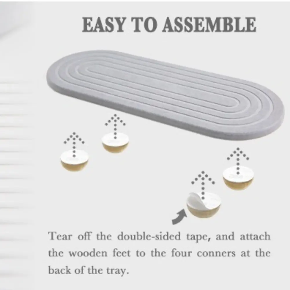 Efficient Water Absorption Diatomaceous Stone Sink Tray Quick Drying Moisture Wicking Moisture Wicking Tray Soap Storage Rack