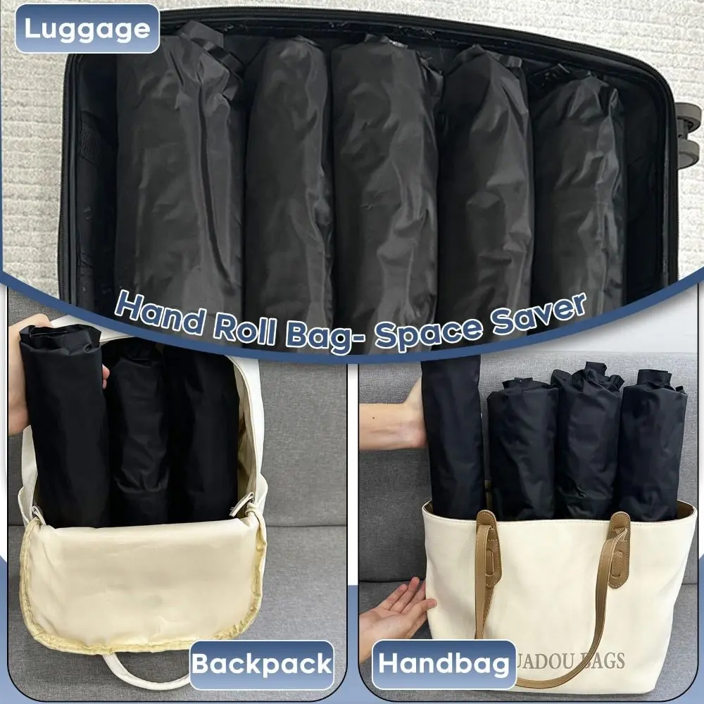 New Reusable Hand Roll Vacuum Bags Space Saver Dustproof Vacuum Compression Bag Portable Luggage Vacuum Storage Bag for Travel