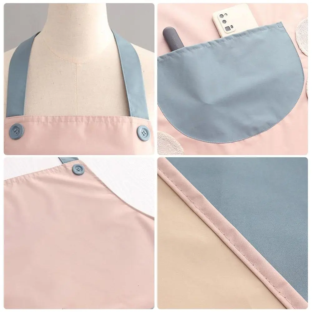 Cute Cartoon Bear Cook Apron Waterproof Can Wipe Hand Kitchen Apron Oil Proof Restaurant Uniform Household Use