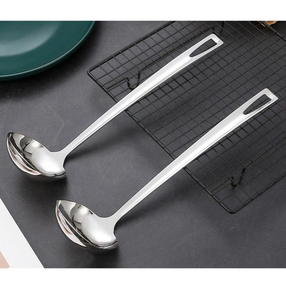 Durable Stainless Steel colander square Silver Cooking Spoon Gadgets Long Handle Soup Ladle Cooking