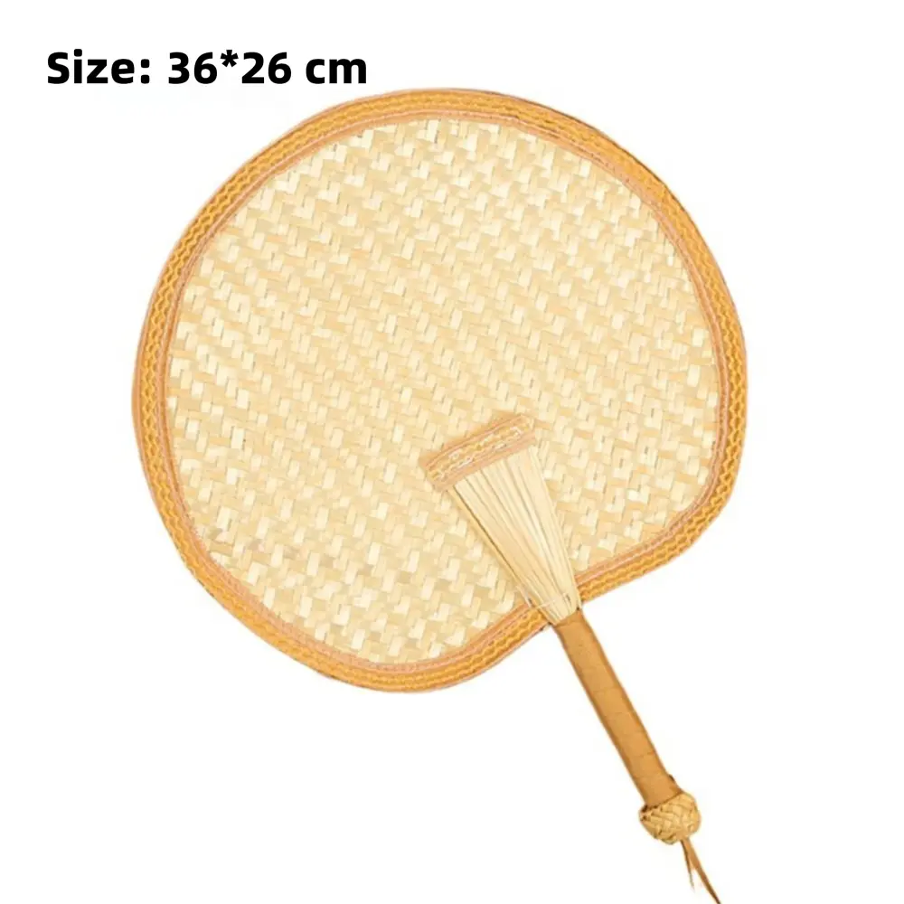 Eco-Friendly Hand-Woven Straw Fan Rustic Durable Decorative Fan Natural Material Wheat Straw Natural Hand Fan Summer