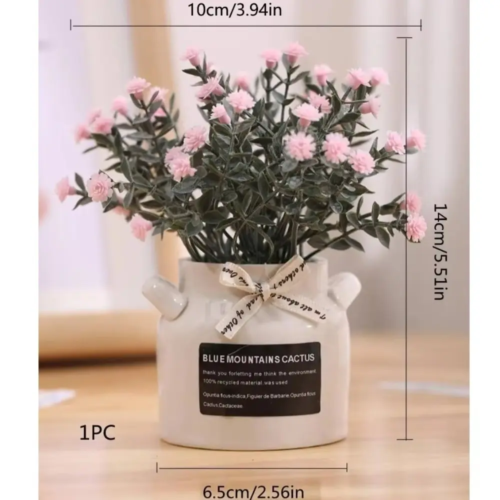 New Mini Ceramic Pot Flowers Bonsai Gypsophila Flowers DIY Gifts Artificial Potted Plant Artificial Babys Breath Home Decor