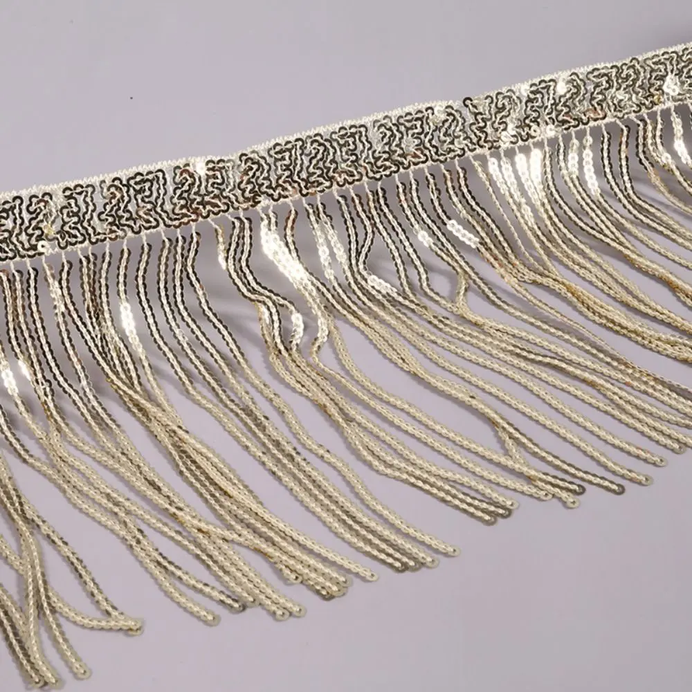 15cm 10 Yards Sequin Tassels Bling DIY Fringe Trim Latin Dance Dress Tassels Boho Style Sewing Tassel Stage Costume Decorative