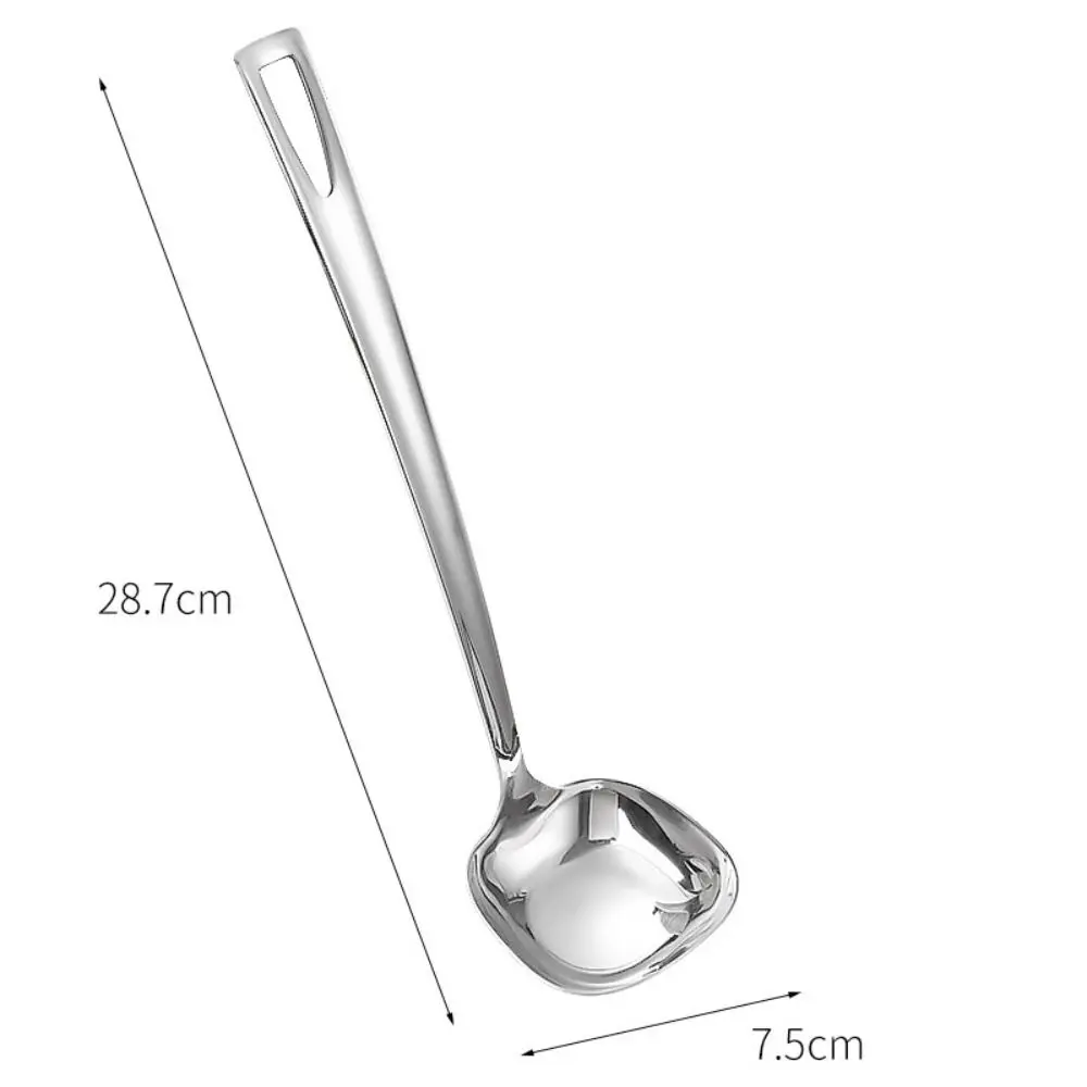 Durable Stainless Steel colander square Silver Cooking Spoon Gadgets Long Handle Soup Ladle Cooking