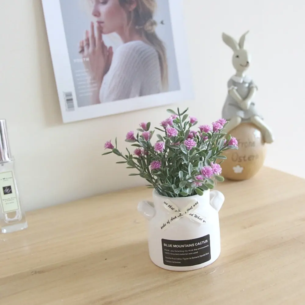 New Mini Ceramic Pot Flowers Bonsai Gypsophila Flowers DIY Gifts Artificial Potted Plant Artificial Babys Breath Home Decor