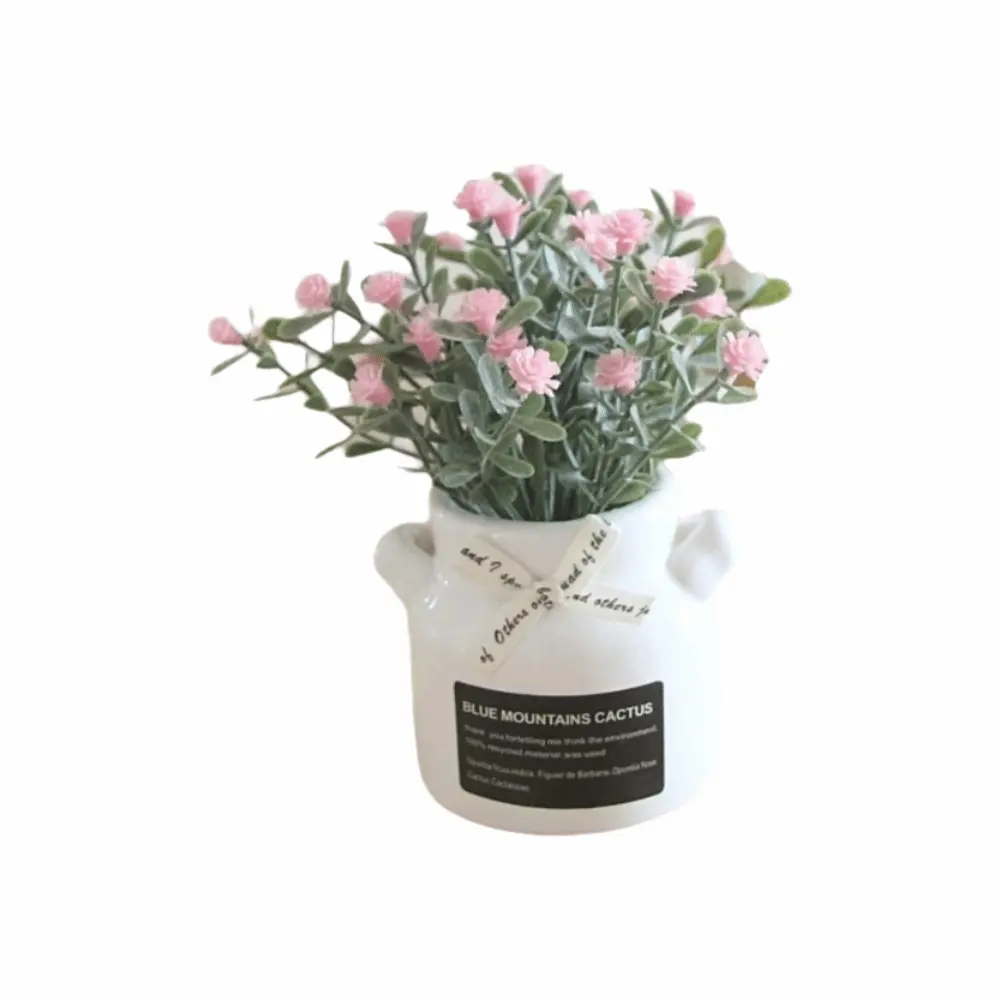 New Mini Ceramic Pot Flowers Bonsai Gypsophila Flowers DIY Gifts Artificial Potted Plant Artificial Babys Breath Home Decor