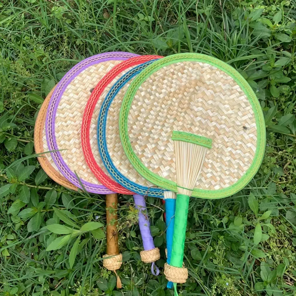 Eco-Friendly Hand-Woven Straw Fan Rustic Durable Decorative Fan Natural Material Wheat Straw Natural Hand Fan Summer