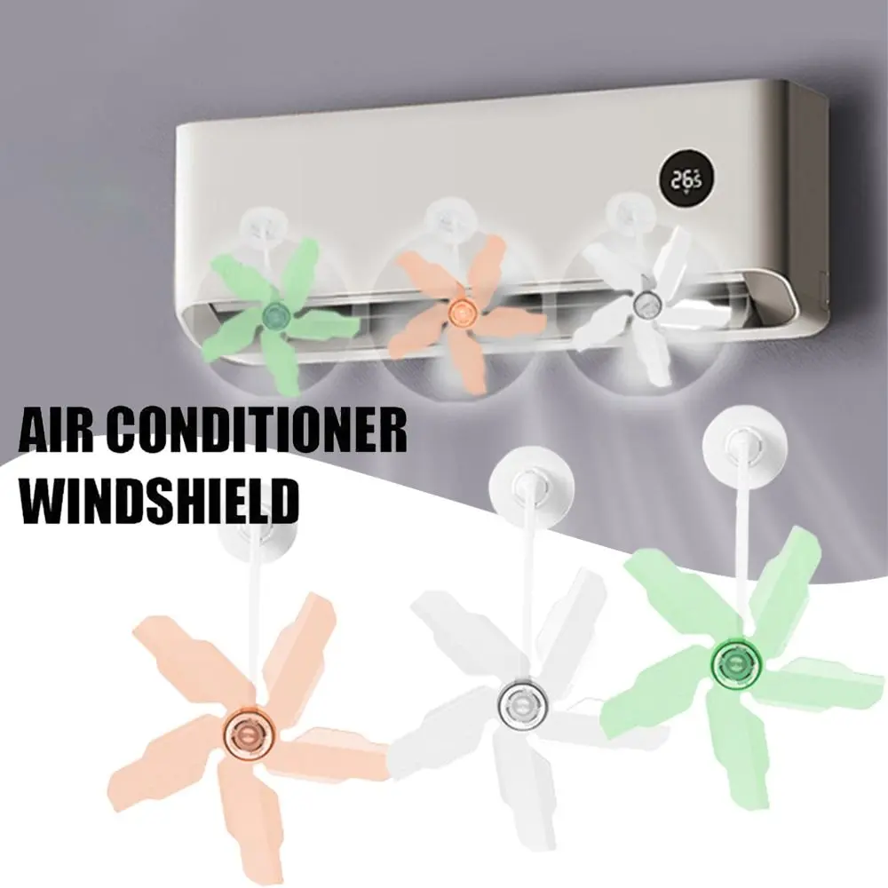 1/3pcs Windmill Shaped Air Conditioning Windshield Suction Cup Adjustable Angles AC Deflector Fan Universal Anti-Direct Blow
