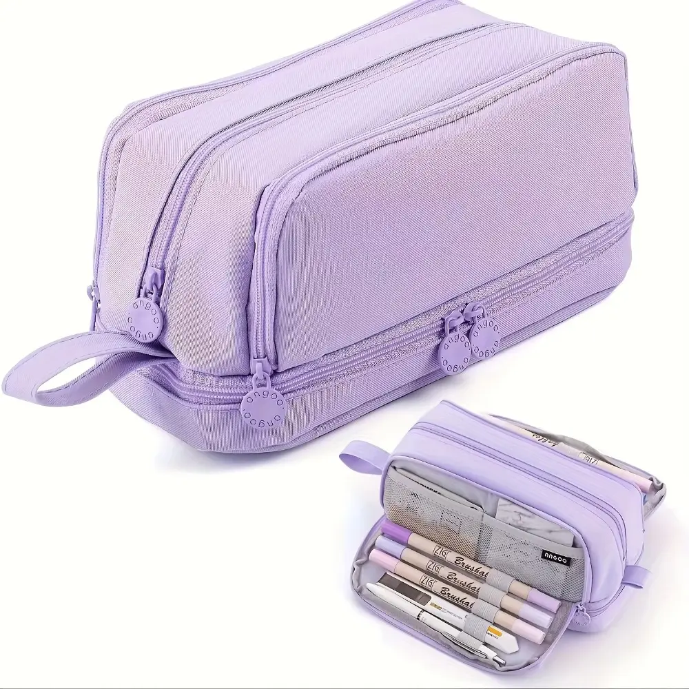 3/4 Compartment Pencil Case Large Capacity Pen Divider School Student Pencil Cases Multilayers Transparent Partition
