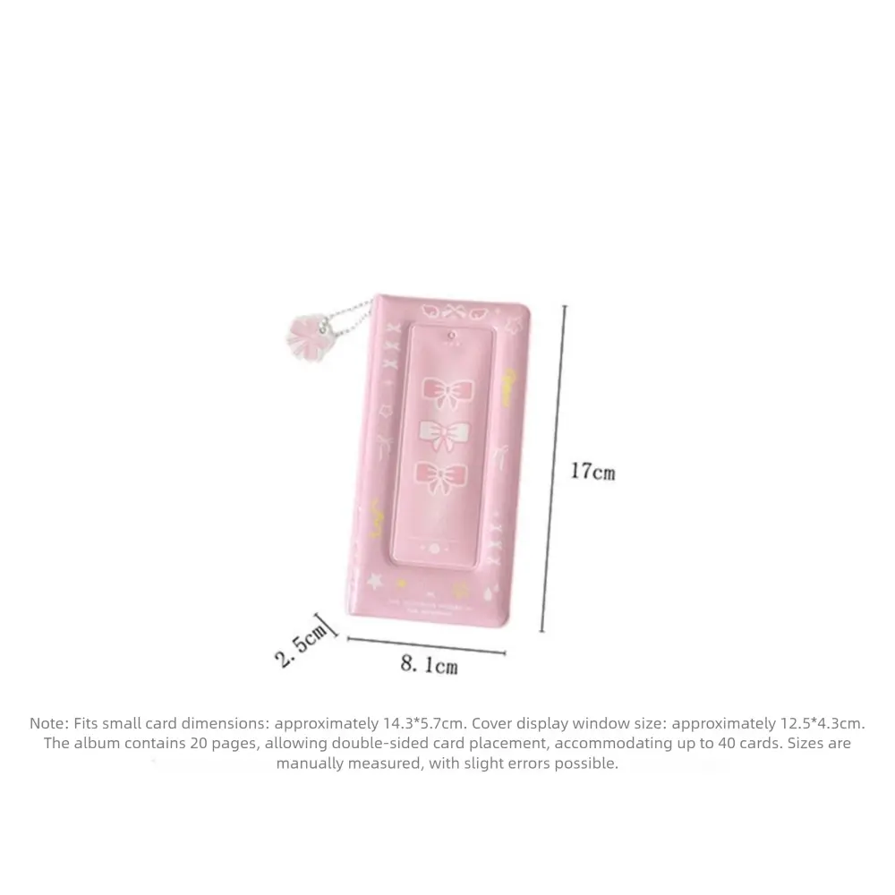 Fashion INS Simple Bow Card Album 4 Grids PVC Instant Camera Photo Album with Chain Idol Card Protective Cover