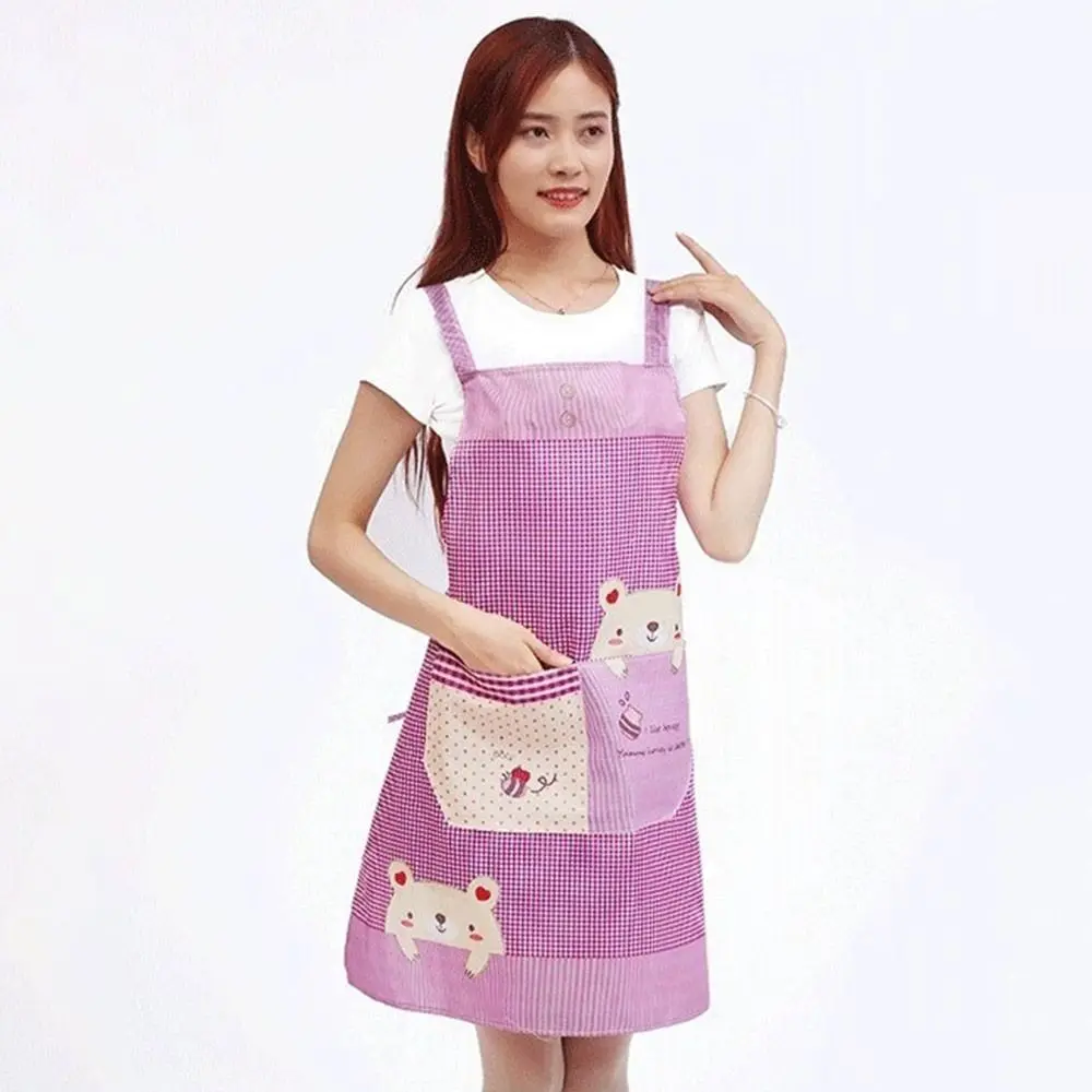 Durable Waterproof Kitchen Apron Pocket Oil-proof Kitchen Smock Sleeveless Cleaning Aprons Household Supplies
