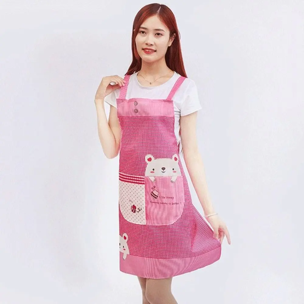 Durable Waterproof Kitchen Apron Pocket Oil-proof Kitchen Smock Sleeveless Cleaning Aprons Household Supplies