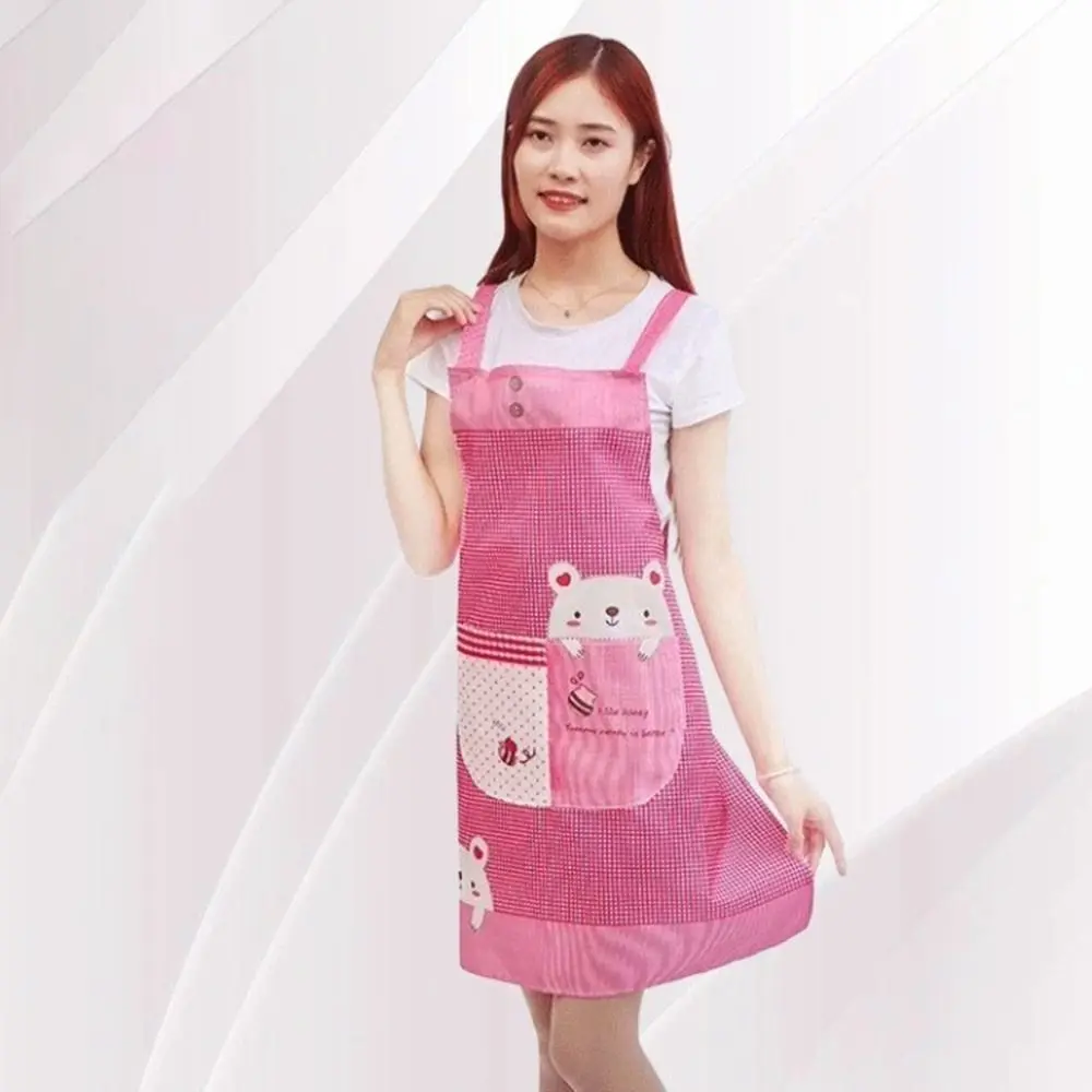 Durable Waterproof Kitchen Apron Pocket Oil-proof Kitchen Smock Sleeveless Cleaning Aprons Household Supplies