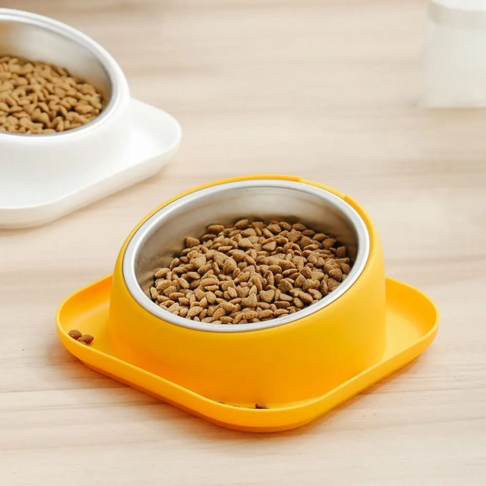 Stable Stainless Steel Cat Bowl Elevated Large Capacity Dog Water Bowl 15 ° Tilt Prevent Overflow Cat Food Bowl Pet Supplies
