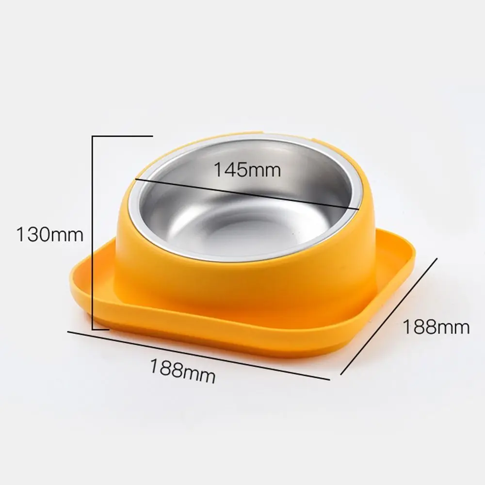 Stable Stainless Steel Cat Bowl Elevated Large Capacity Dog Water Bowl 15 ° Tilt Prevent Overflow Cat Food Bowl Pet Supplies