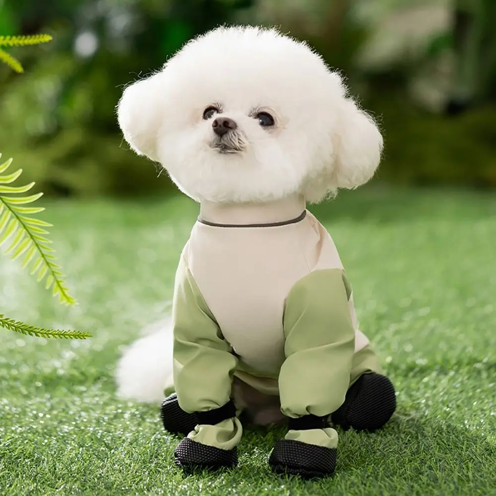 Reflective Stripe Pet Strolling Going Out Pants Back Adjustable Dust-proof Dog Four-Legged Pants Full Leg Protection Anti-Slip